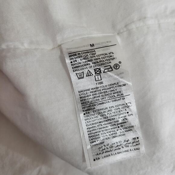 Old Navy Mini Dress Womens Medium White Casual Summer Sundress Girly Ruf… - Picture 7 of 13